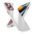 For iPhone 13 Pro Max Four-corner Shockproof TPU + PC Phone Case (Transparent Red) - 1