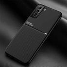 For Samsung Galaxy S22 5G Classic Tilt Strip Grain Magnetic Shockproof PC + TPU Phone Case(Black) - 1