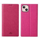 For iPhone 13 ViLi DMX Series Shockproof Magsafe Magnetic Horizontal Flip Leather Phone Case(Rose Red) - 1
