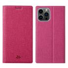 For iPhone 13 Pro ViLi DMX Series Shockproof Magsafe Magnetic Horizontal Flip Leather Phone Case (Rose Red) - 1