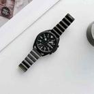 20mm Ceramic One-bead Steel Watch Band(Black Silver) - 1