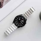 22mm Ceramic One-bead Steel Watch Band(White Silver) - 1