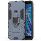 For Asus Zenfone Max Pro (M1) ZB601KL Shockproof PC + TPU Protective Case with Magnetic Ring Holder(Navy Blue) - 1