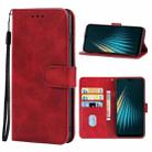 Leather Phone Case For OPPO Realme 5 / 5i / 5s / 6i / Narzo 20A(Red) - 1