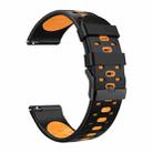For Huawei Watch GT 3 22mm Three Rows Holes Two-color Silicone Watch Band(Black Orange) - 1