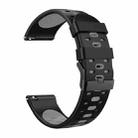 For Huawei Watch GT 3 22mm Three Rows Holes Two-color Silicone Watch Band(Black Grey) - 1