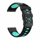 For Huawei Watch GT 3 22mm Three Rows Holes Two-color Silicone Watch Band(Black Mint Green) - 1