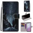 For Motorola Moto G10/G20/G30 Coloured Drawing Cross Texture Horizontal Flip Leather Phone Case with Holder & Card Slots & Wallet & Lanyard(Mountain Road Starry Sky) - 1