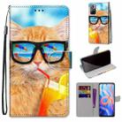 For Xiaomi Redmi Note 11 Coloured Drawing Cross Texture Horizontal Flip Leather Phone Case with Holder & Card Slots & Wallet & Lanyard(Cat Drinking Soda) - 1