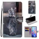 For Xiaomi Redmi Note 11 Coloured Drawing Cross Texture Horizontal Flip Leather Phone Case with Holder & Card Slots & Wallet & Lanyard(Cat Becomes Tiger) - 1