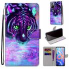For Xiaomi Redmi Note 11 Coloured Drawing Cross Texture Horizontal Flip Leather Phone Case with Holder & Card Slots & Wallet & Lanyard(Tiger Drinking Water) - 1