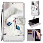 For Xiaomi Redmi Note 11 Pro/11 Pro+ Coloured Drawing Cross Texture Horizontal Flip Leather Phone Case with Holder & Card Slots & Wallet & Lanyard(White Kitten) - 1