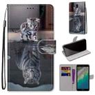 For Nokia C01 Plus Coloured Drawing Cross Texture Horizontal Flip Leather Phone Case with Holder & Card Slots & Wallet & Lanyard(Cat Becomes Tiger) - 1