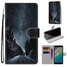 For Nokia C01 Plus Coloured Drawing Cross Texture Horizontal Flip Leather Phone Case with Holder & Card Slots & Wallet & Lanyard(Mountain Road Starry Sky) - 1