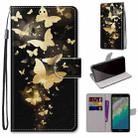 For Nokia C01 Plus Coloured Drawing Cross Texture Horizontal Flip Leather Phone Case with Holder & Card Slots & Wallet & Lanyard(Golden Butterfly Group) - 1