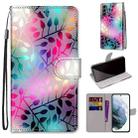 For Samsung Galaxy S22 5G Coloured Drawing Cross Texture Horizontal Flip Leather Phone Case with Holder & Card Slots & Wallet & Lanyard(Translucent Glass) - 1