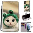 For Samsung Galaxy S22+ 5G Coloured Drawing Cross Texture Horizontal Flip Leather Phone Case with Holder & Card Slots & Wallet & Lanyard(Frog Kitten) - 1