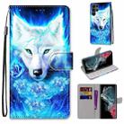 For Samsung Galaxy S22 Ultra 5G Coloured Drawing Cross Texture Horizontal Flip Leather Phone Case with Holder & Card Slots & Wallet & Lanyard(Dick Rose Wolf) - 1