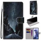 For Xiaomi 11T / 11T Pro Coloured Drawing Cross Texture Horizontal Flip Leather Phone Case with Holder & Card Slots & Wallet & Lanyard(Mountain Road Starry Sky) - 1