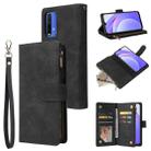 For Xiaomi Redmi Note 9 4G Multifunctional Phone Leather Case with Card Slot & Holder & Zipper Wallet & Photo Frame(Black) - 1