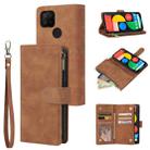 For Google Pixel 5a 5G Multifunctional Phone Leather Case with Card Slot & Holder & Zipper Wallet & Photo Frame(Brown) - 1