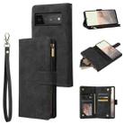 For Google Pixel 6 Pro Multifunctional Phone Leather Case with Card Slot & Holder & Zipper Wallet & Photo Frame(Black) - 1