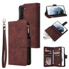 For Samsung Galaxy S22 5G Multifunctional Phone Leather Case with Card Slot & Holder & Zipper Wallet & Photo Frame(Coffee) - 1