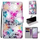 For Motorola Moto G10 / G20 / G30 Coloured Drawing Cross Texture Horizontal Flip PU Phone Leather Case with Holder & Card Slots & Wallet & Lanyard(Colorful Layer(Gradient Colorful Flower) - 1