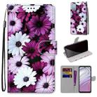 For Motorola Moto G10 / G20 / G30 Coloured Drawing Cross Texture Horizontal Flip PU Phone Leather Case with Holder & Card Slots & Wallet & Lanyard(Colorful Layer(Chrysanthemum Pink White Purple) - 1