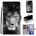 For Xiaomi Redmi Note 11 Coloured Drawing Cross Texture Horizontal Flip PU Phone Leather Case with Holder & Card Slots & Wallet & Lanyard(Colorful Layer(Black and White Lion Head) - 1