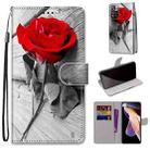 For Xiaomi Redmi Note 11 Pro / 11 Pro+ Global Coloured Drawing Cross Texture Horizontal Flip PU Phone Leather Case with Holder & Card Slots & Wallet & Lanyard(Colorful Layer(Red Rose On Wooden) - 1