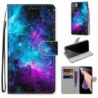 For Xiaomi Redmi Note 11 Pro / 11 Pro+ Global Coloured Drawing Cross Texture Horizontal Flip PU Phone Leather Case with Holder & Card Slots & Wallet & Lanyard(Colorful Layer(Purple Green Starry Sky) - 1