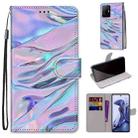 For Xiaomi Mi 11T / 11T Pro Coloured Drawing Cross Texture Horizontal Flip PU Phone Leather Case with Holder & Card Slots & Wallet & Lanyard(Colorful Layer(Fluorescent Water Pattern) - 1