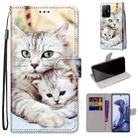 For Xiaomi Mi 11T / 11T Pro Coloured Drawing Cross Texture Horizontal Flip PU Phone Leather Case with Holder & Card Slots & Wallet & Lanyard(Colorful Layer(Big Cat Hugging Kitten) - 1