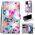For Xiaomi Mi 11T / 11T Pro Coloured Drawing Cross Texture Horizontal Flip PU Phone Leather Case with Holder & Card Slots & Wallet & Lanyard(Colorful Layer(Gradient Colorful Flower) - 1
