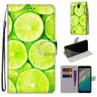 For Nokia C01 Plus Coloured Drawing Cross Texture Horizontal Flip PU Phone Leather Case with Holder & Card Slots & Wallet & Lanyard(Colorful Layer(Lime) - 1