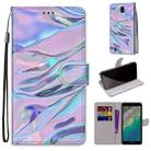 For Nokia C01 Plus Coloured Drawing Cross Texture Horizontal Flip PU Phone Leather Case with Holder & Card Slots & Wallet & Lanyard(Colorful Layer(Fluorescent Water Pattern) - 1