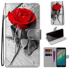 For Nokia C01 Plus Coloured Drawing Cross Texture Horizontal Flip PU Phone Leather Case with Holder & Card Slots & Wallet & Lanyard(Colorful Layer(Red Rose On Wooden) - 1