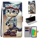 For Samsung Galaxy A03 Core Coloured Drawing Cross Texture Horizontal Flip PU Phone Leather Case with Holder & Card Slots & Wallet & Lanyard(Colorful Layer(Leather Shoes Cat) - 1