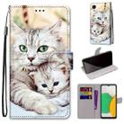 For Samsung Galaxy A03 Core Coloured Drawing Cross Texture Horizontal Flip PU Phone Leather Case with Holder & Card Slots & Wallet & Lanyard(Colorful Layer(Big Cat Hugging Kitten) - 1