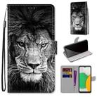 For Samsung Galaxy A03 Core Coloured Drawing Cross Texture Horizontal Flip PU Phone Leather Case with Holder & Card Slots & Wallet & Lanyard(Colorful Layer(Black and White Lion Head) - 1