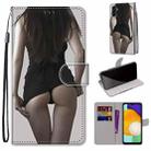 For Samsung Galaxy A13 5G Coloured Drawing Cross Texture Horizontal Flip PU Phone Leather Case with Holder & Card Slots & Wallet & Lanyard(Colorful Layer(Miniskirt) - 1