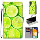 For Samsung Galaxy A53 5G Global Coloured Drawing Cross Texture Horizontal Flip PU Phone Leather Case with Holder & Card Slots & Wallet & Lanyard(Colorful Layer(Lime) - 1