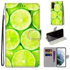 For Samsung Galaxy S22+ 5G Coloured Drawing Cross Texture Horizontal Flip PU Phone Leather Case with Holder & Card Slots & Wallet & Lanyard(Colorful Layer(Lime) - 1