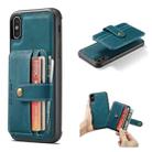 For iPhone X / XS JEEHOOD RFID Blocking Anti-Theft Wallet Phone Case(Blue) - 1