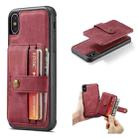 For iPhone X / XS JEEHOOD RFID Blocking Anti-Theft Wallet Phone Case(Red) - 1