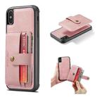 For iPhone X / XS JEEHOOD RFID Blocking Anti-Theft Wallet Phone Case(Pink) - 1