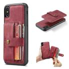 For iPhone XR JEEHOOD RFID Blocking Anti-Theft Wallet Phone Case(Red) - 1
