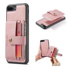 For iPhone SE 2022 / SE 2020 / 8 / 7 JEEHOOD RFID Blocking Anti-Theft Wallet Phone Case(Pink) - 1