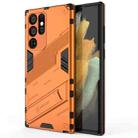 For Samsung Galaxy S22 Ultra 5G Punk Armor 2 in 1 PC + TPU Shockproof Phone Case with Invisible Holder(Orange) - 1